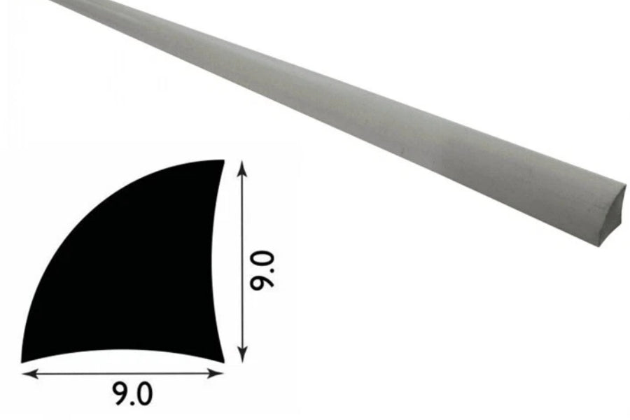 uPVC 9mm quadrant trim – silver