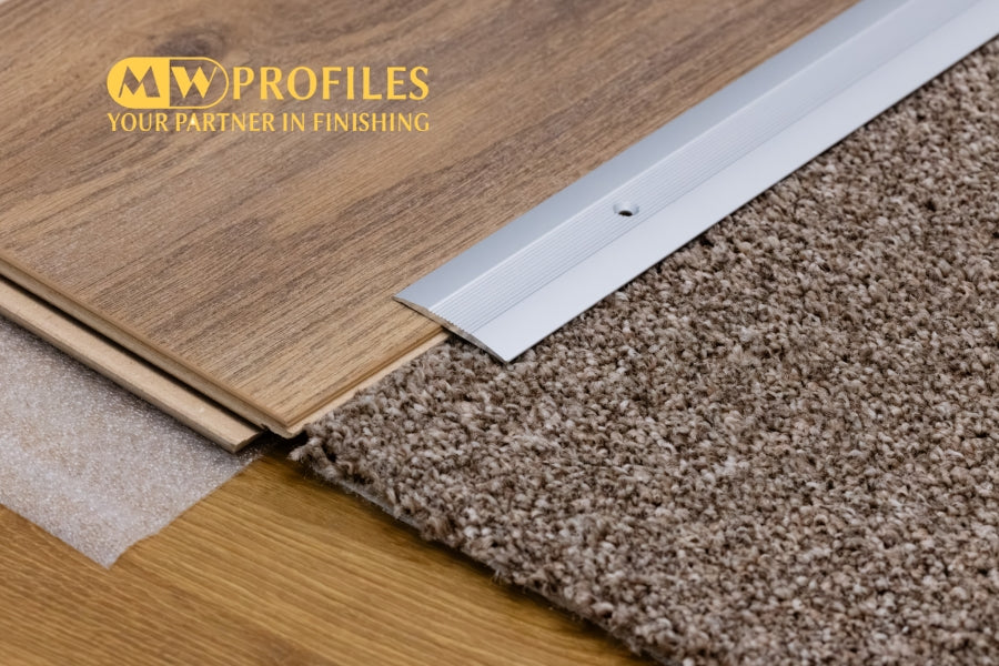 flat profile 38mm aluminium door trim silver