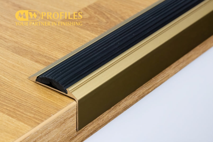 aluminium stair nosing 46x30 mm gold commercial use