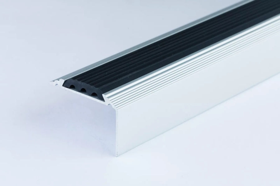 anodised aluminium stair nosing 46×30 mm silver