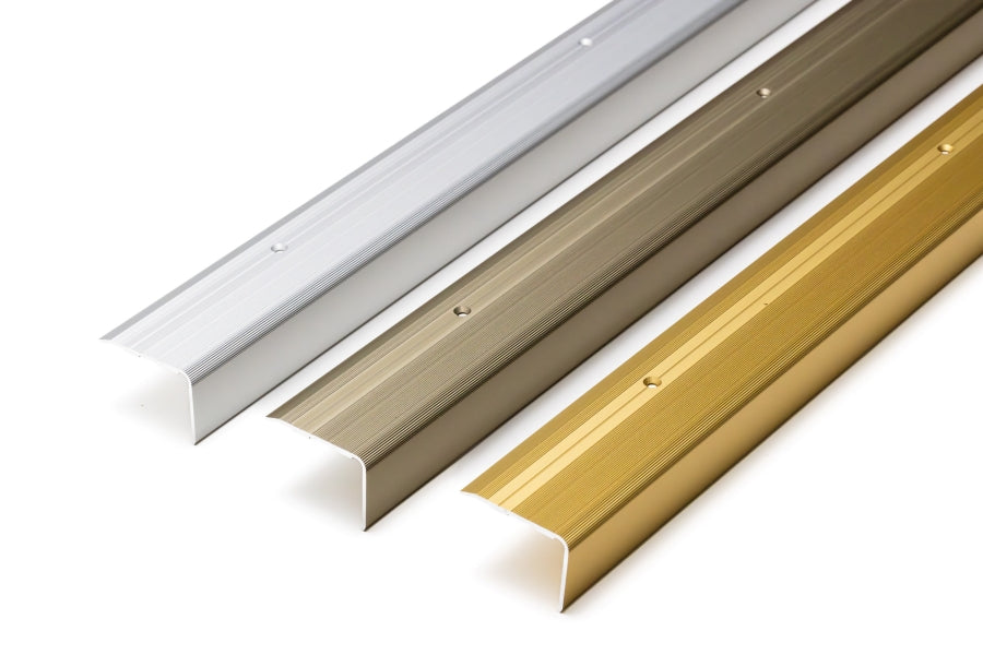 Step edge trim silver aluminium pre-drilled holes