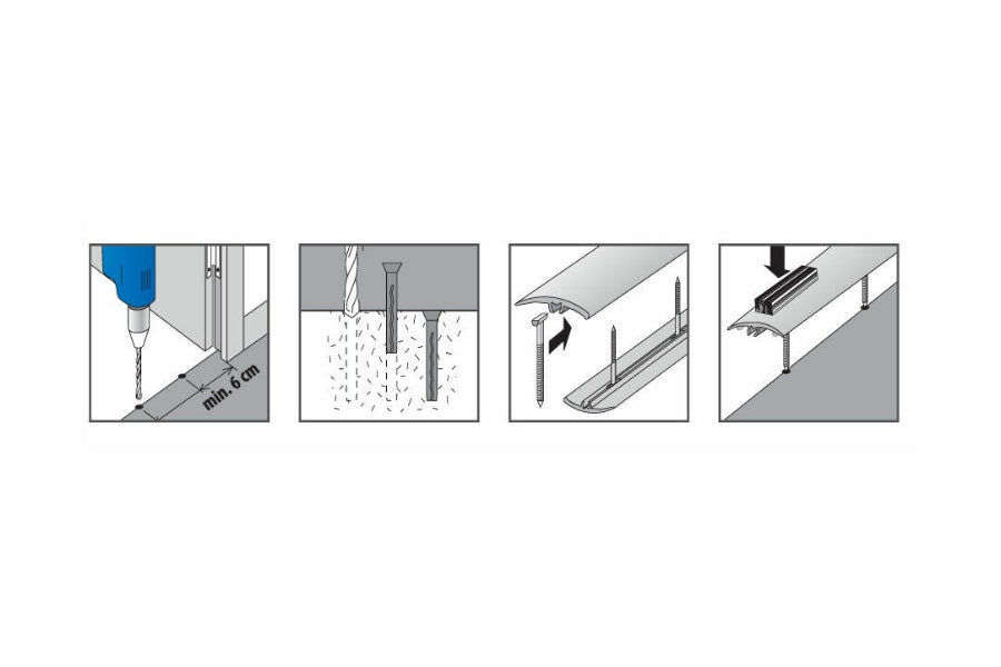 Aluminium door threshold strip 930mm – anodised aluminium transition trim