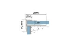 silver aluminium outer corner stair edging profile 5 mm LVT CL5