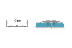 silver aluminium floor trim with rubber inlay