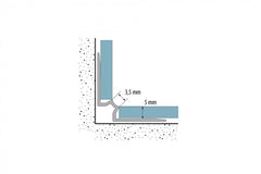 silver aluminium inner corner stair edging profile 5 mm LVT W5