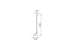 80 mm aluminium baseboard for laminate and tile floors