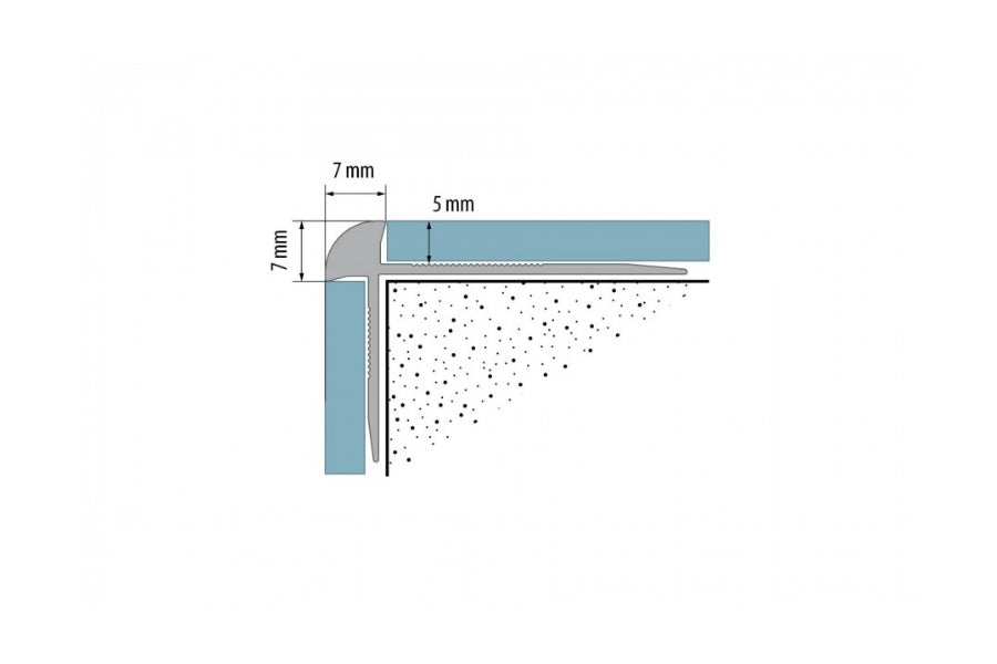 silver aluminium outer corner stair edging profile 5 mm LVT Z5
