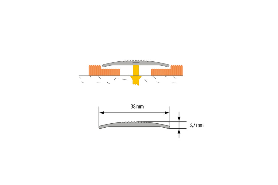 Anodised Aluminium door threshold strip 38mm various sizes