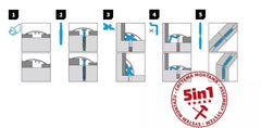 Self adhesive aluminium door threshold strip 47mm x 930mm 5in1 instalation system
