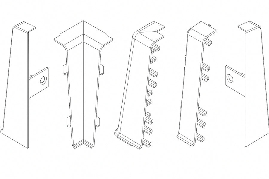 modern high profile PVC wall skirting wood finish