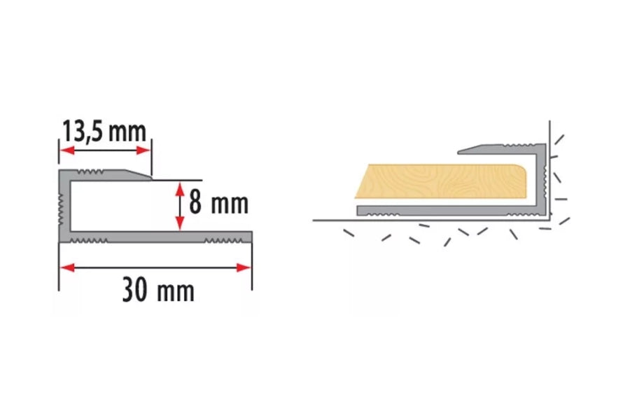 silver aluminium flooring edge trim for laminate