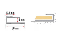 silver aluminium flooring edge trim for laminate