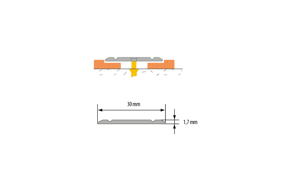 30mm anodised aluminium threshold strip gold finish
