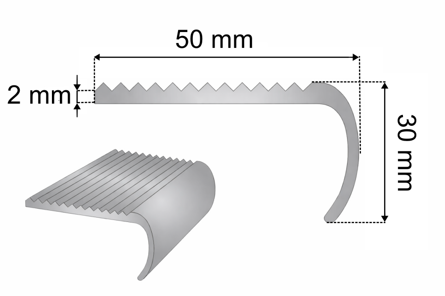 118cm stair nosing strip length measurement