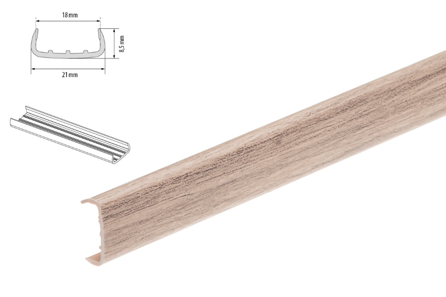 U trim edging strip PVC melamine furniture – truffle oak 1m & 2.5m

