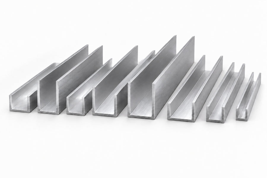 aluminium u channel sizes 6x6 to 25x15 mm