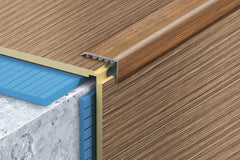 uPVC wood effect stair nosing 45×22 mm