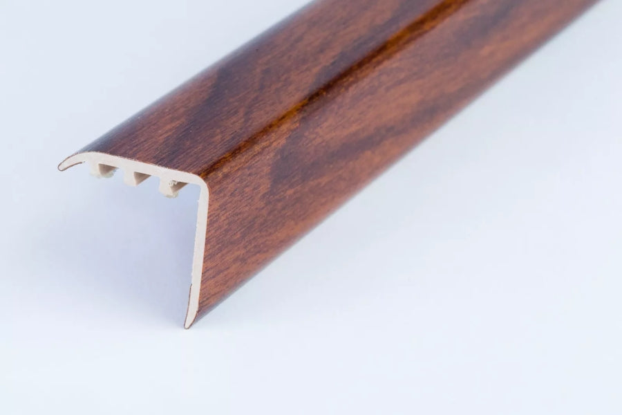 PVC stair nosing with glue and dowel fixing