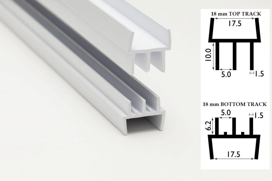 top and bottom clip-on glass sliding track