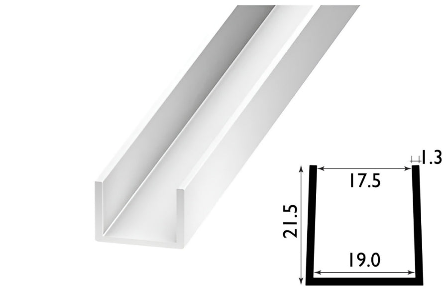 1m PVC U-shaped profile black and white