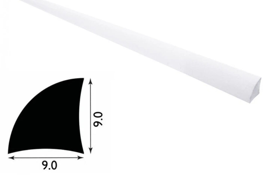 uPVC 9mm quadrant trim – white 
