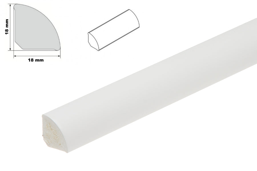 uPVC 18mm quadrant trim - white