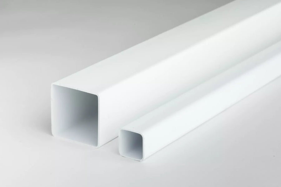 Plastic box section square tube – white  
