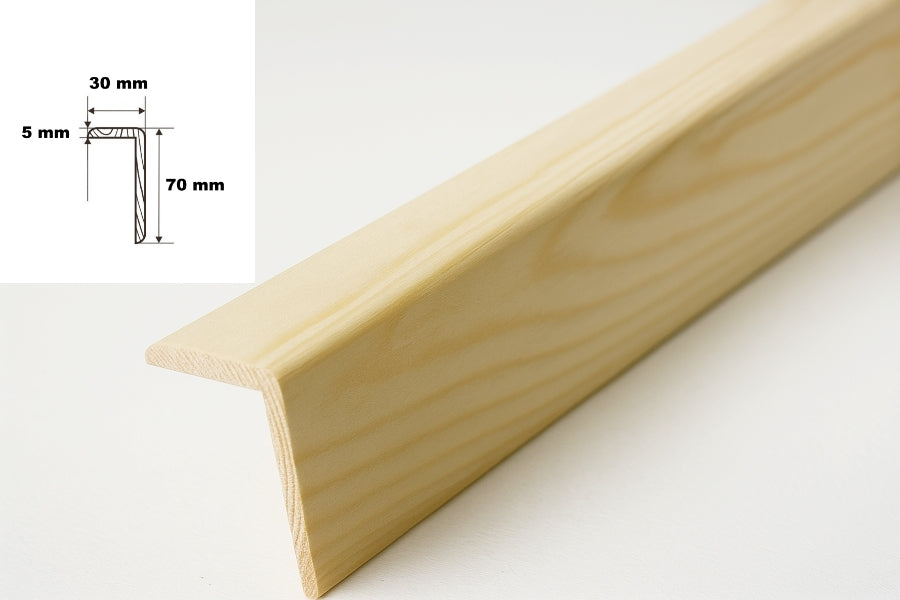 Pine Wood Corner Angle Trim 90° x 1 M & 2.4 M Length Internal External Edge Moulding